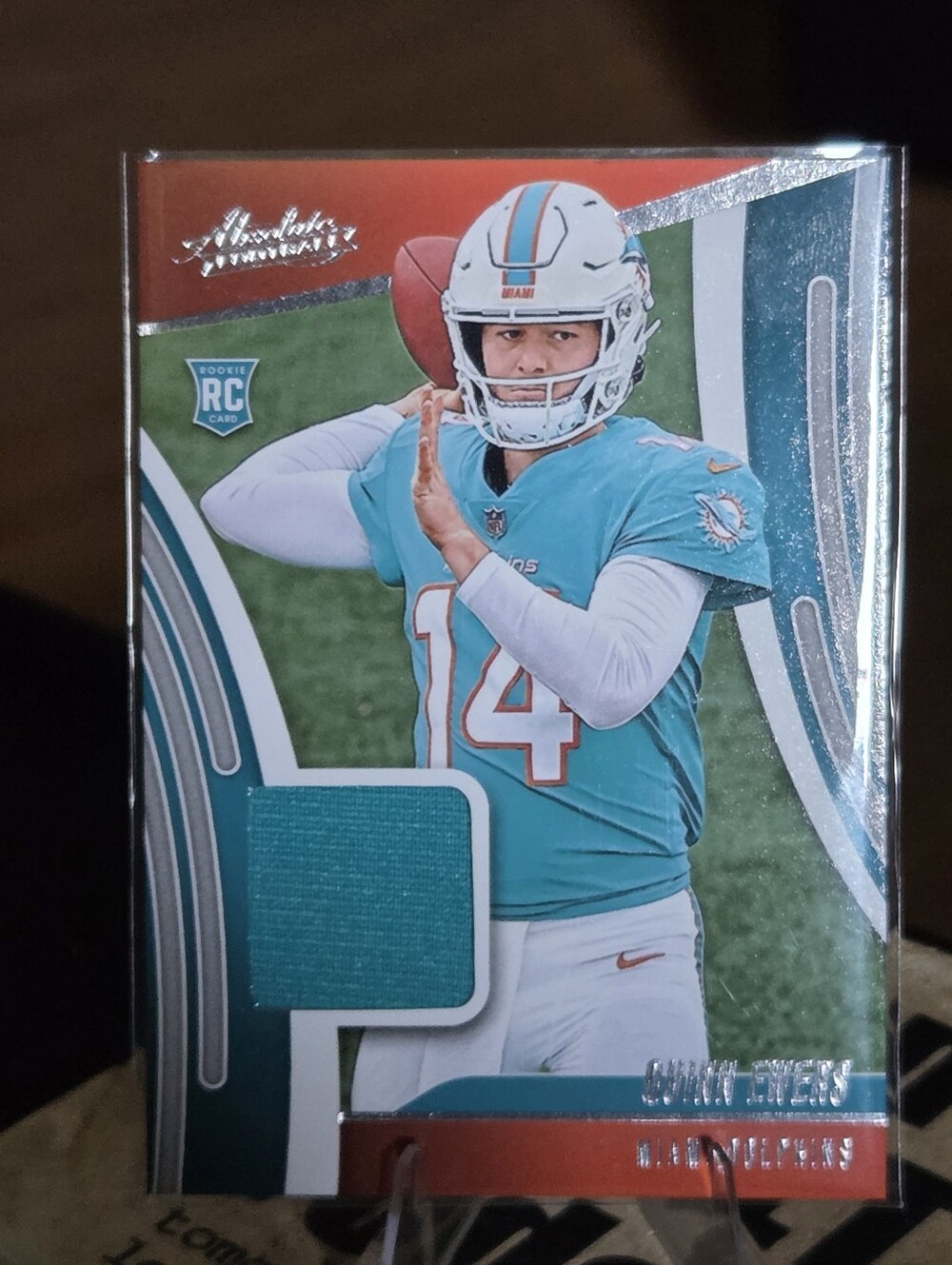 Panini Quinn Ewers Miami Dolphins Teal and White Rookie Jersey Card